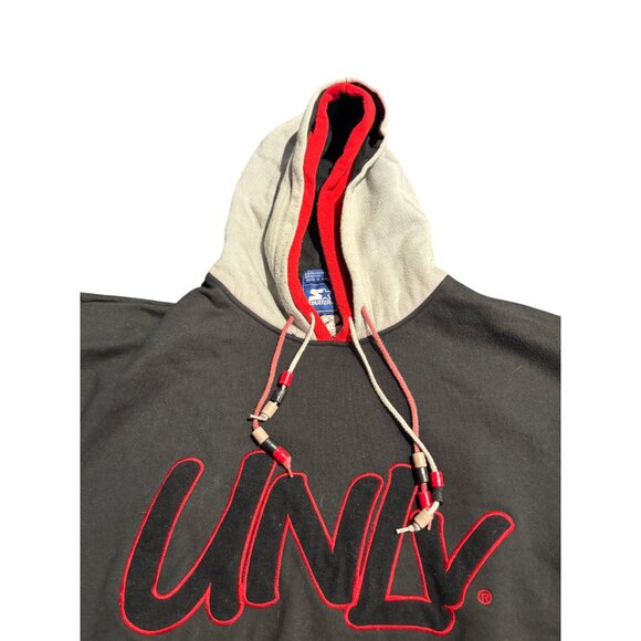Vintage 90s UNLV NCAA Embroidered Starter Double Hood Pockets Sweatshirt Size L - Picture 5 of 11